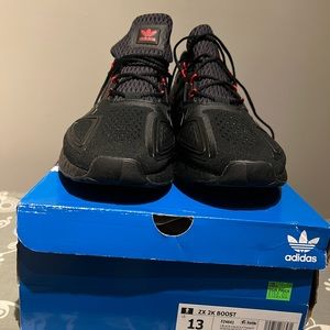 Adidas black and red ZX 2K Boost